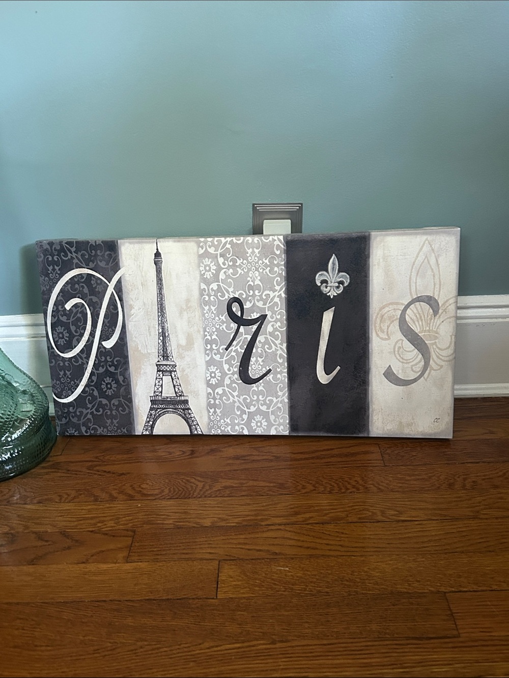 Paris Eiffel Tower Black & Cream Wall Art